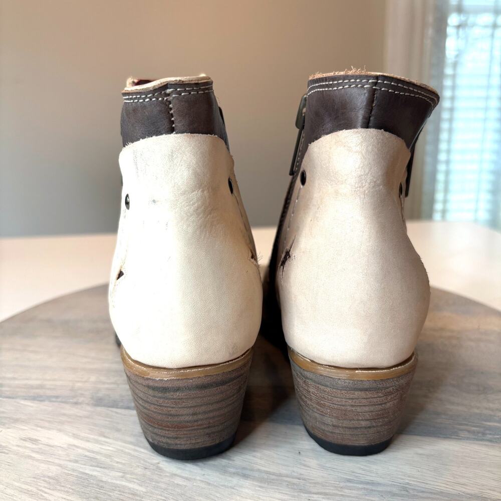 Freebird Weaver Star Cutout Leather Ankle Boots Brown Western Women's Size 8 - Picture 6 of 11